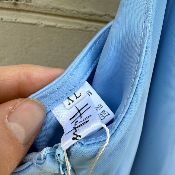 NWT Half Island Fashion Blue Satin Mini Cinch Dress Size XL - Picture 13 of 16